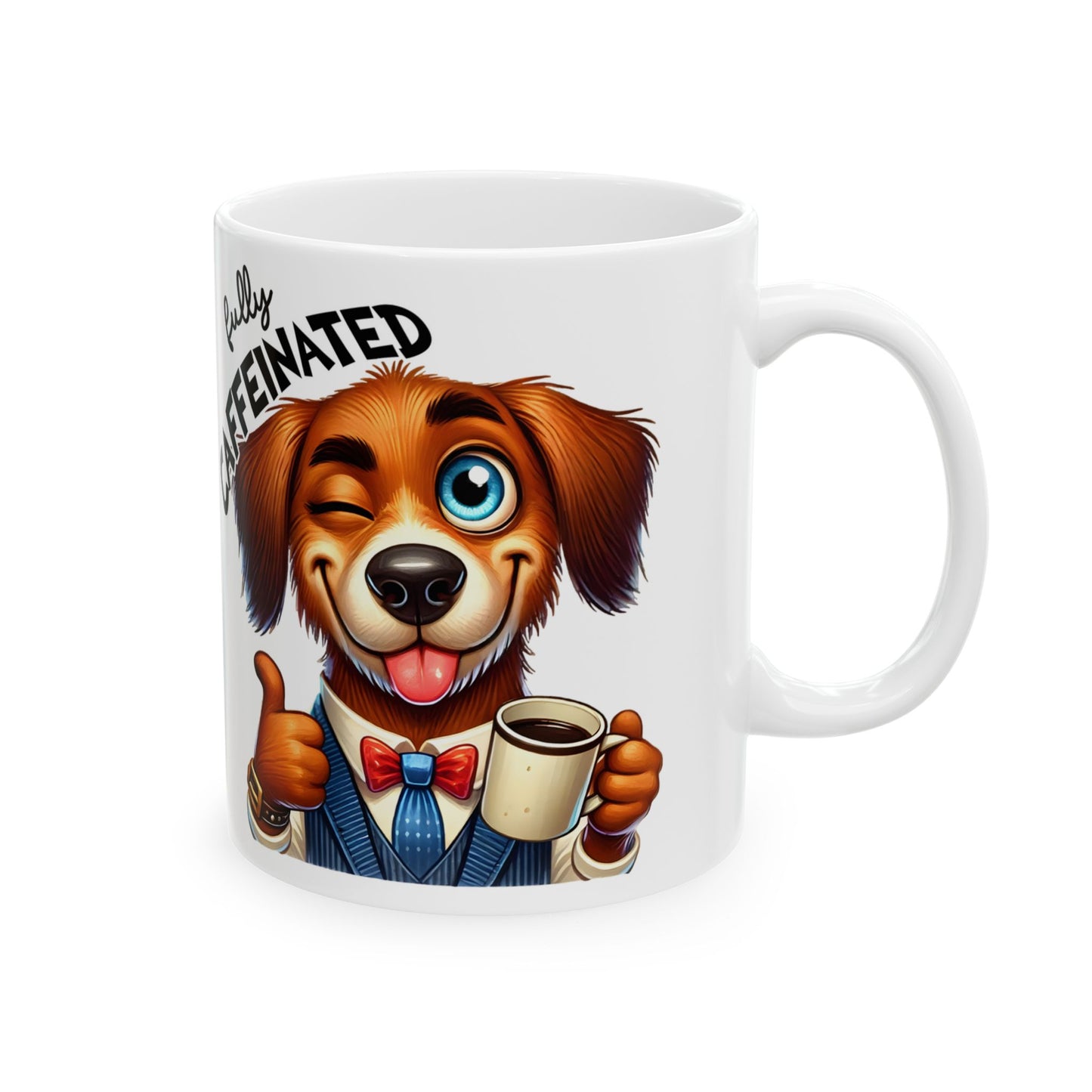 Fully Caffeinated – Fun 11oz & 15oz Ceramic Coffee Cup for Pet Lovers