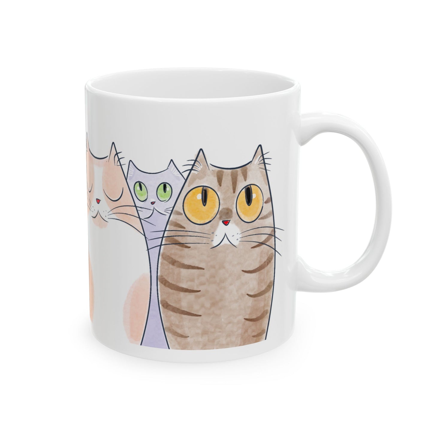 Row of Cozy Cats Mug - Perfect Gift for Cat Lovers