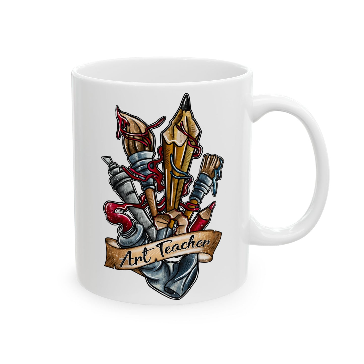 Art Teacher Ceramic Mug - Perfect Gift for Tattoo Lovers (11oz & 15oz)
