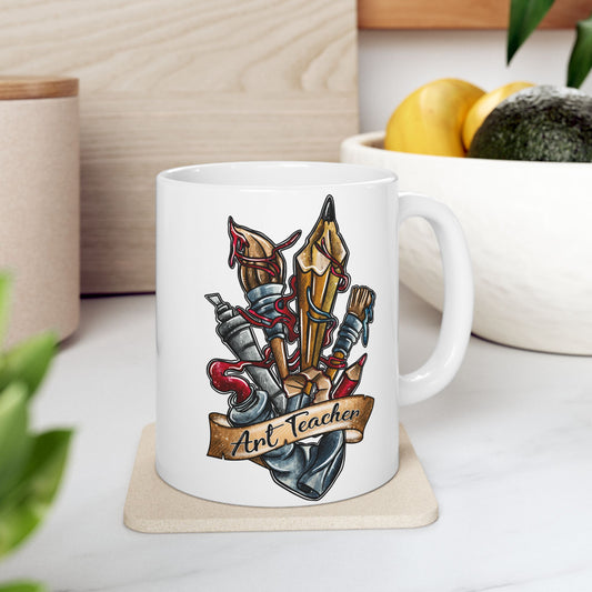 Art Teacher Ceramic Mug - Perfect Gift for Tattoo Lovers (11oz & 15oz)