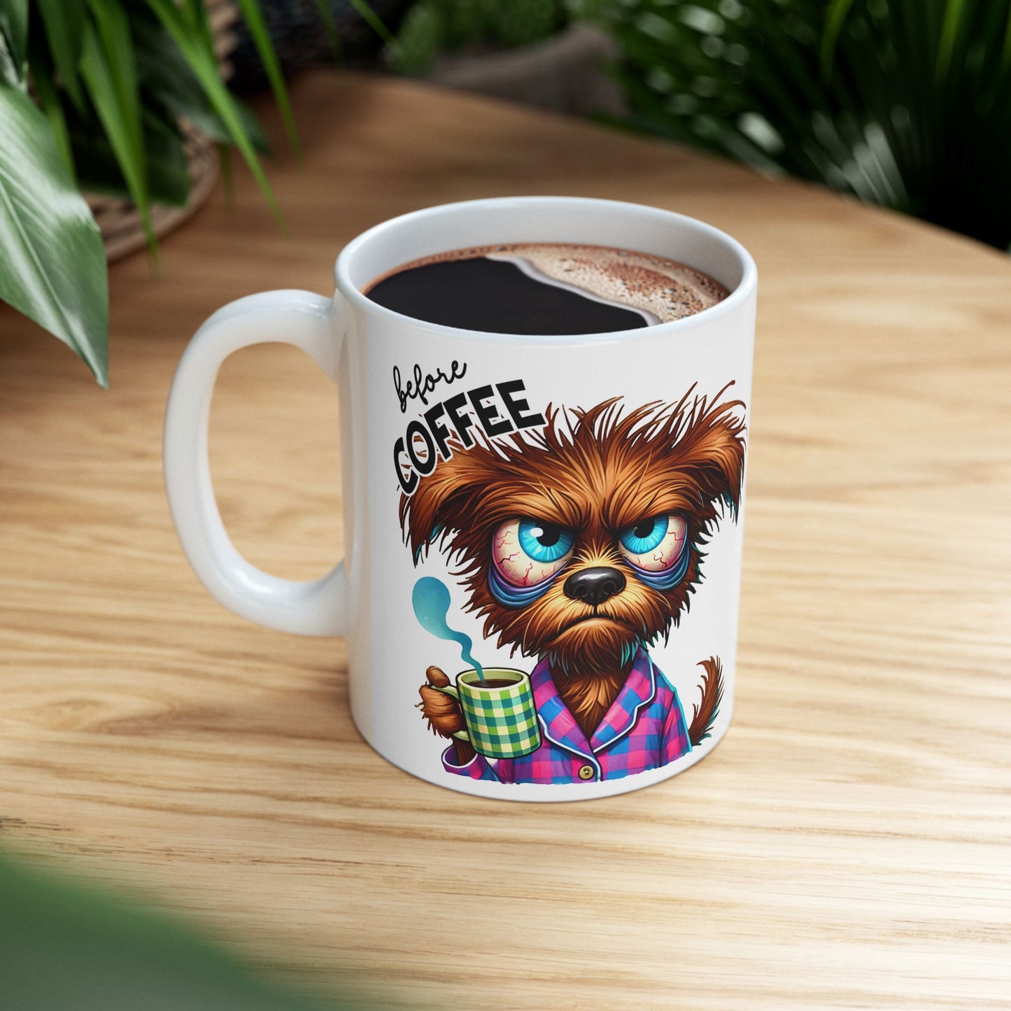 Fully Caffeinated – Fun 11oz & 15oz Ceramic Coffee Cup for Pet Lovers