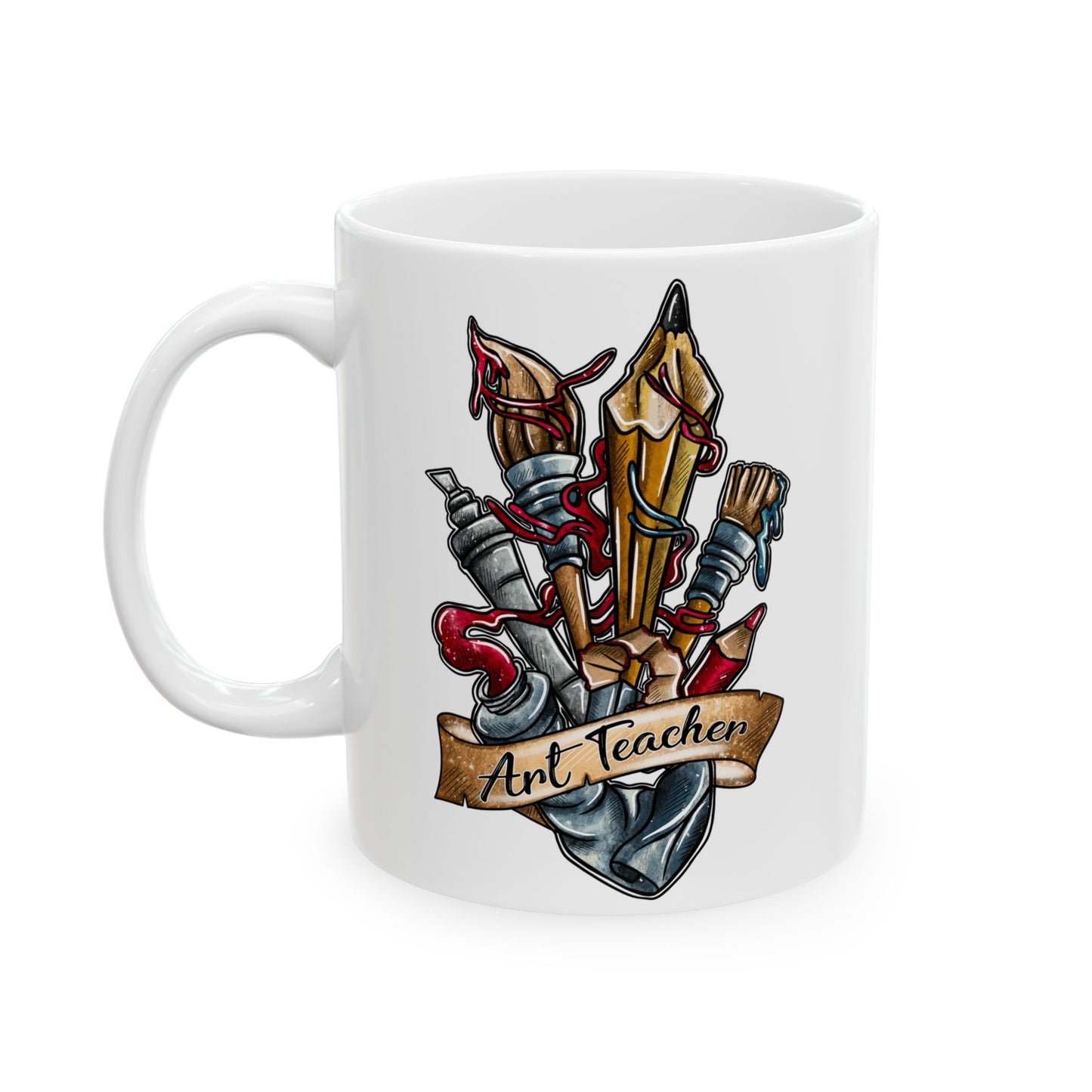 Art Teacher Ceramic Mug - Perfect Gift for Tattoo Lovers (11oz & 15oz)