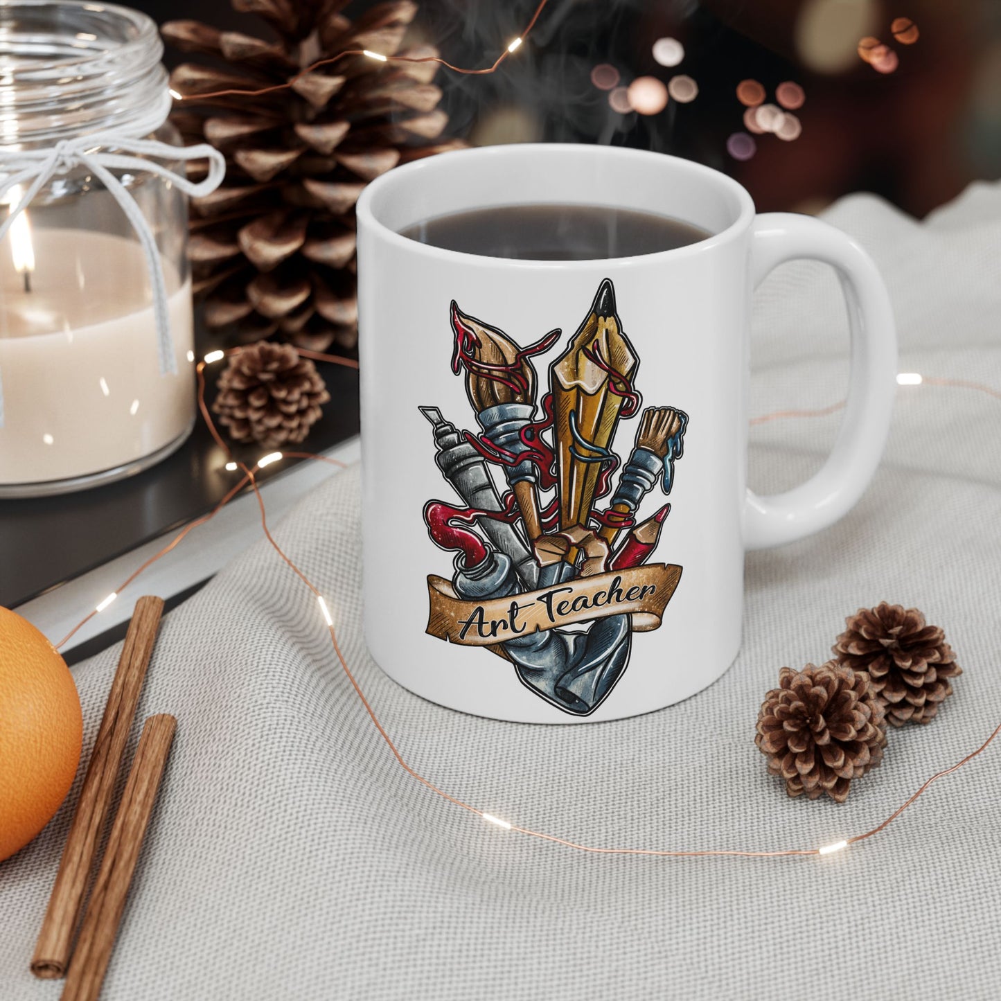 Art Teacher Ceramic Mug - Perfect Gift for Tattoo Lovers (11oz & 15oz)