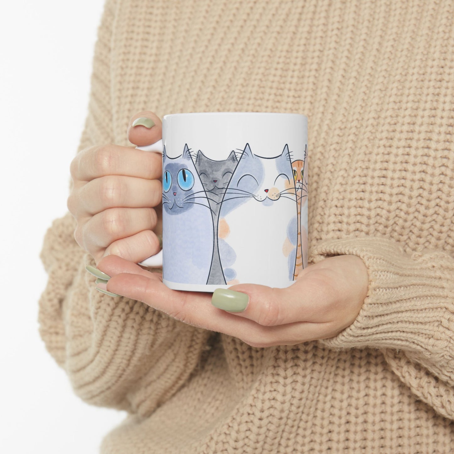 Row of Cozy Cats Mug - Perfect Gift for Cat Lovers