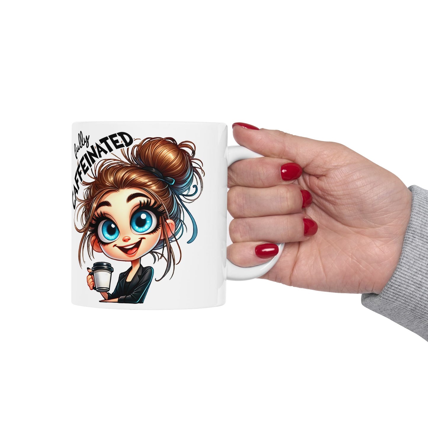 Fully Caffeinated Ceramic Mug - Fun Coffee Cup for Coffee Lovers