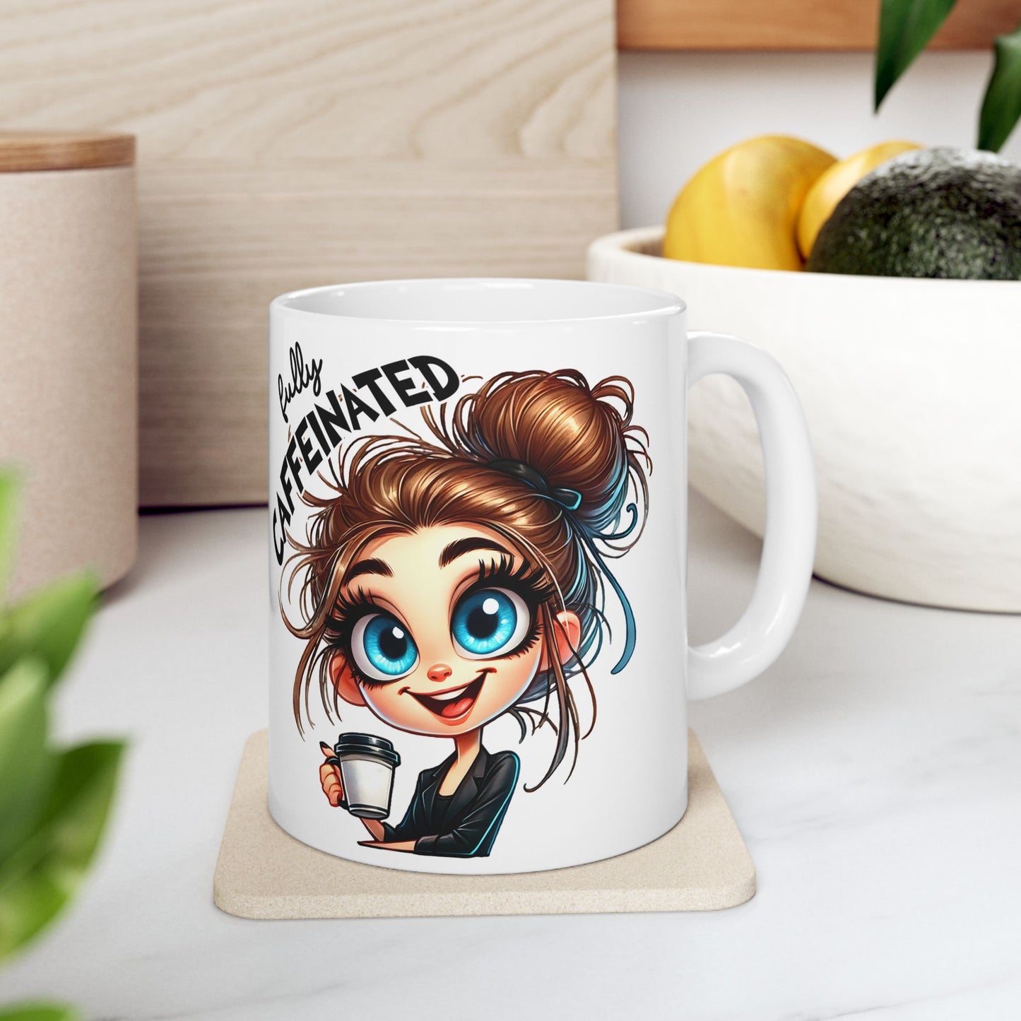 Fully Caffeinated Ceramic Mug - Fun Coffee Cup for Coffee Lovers