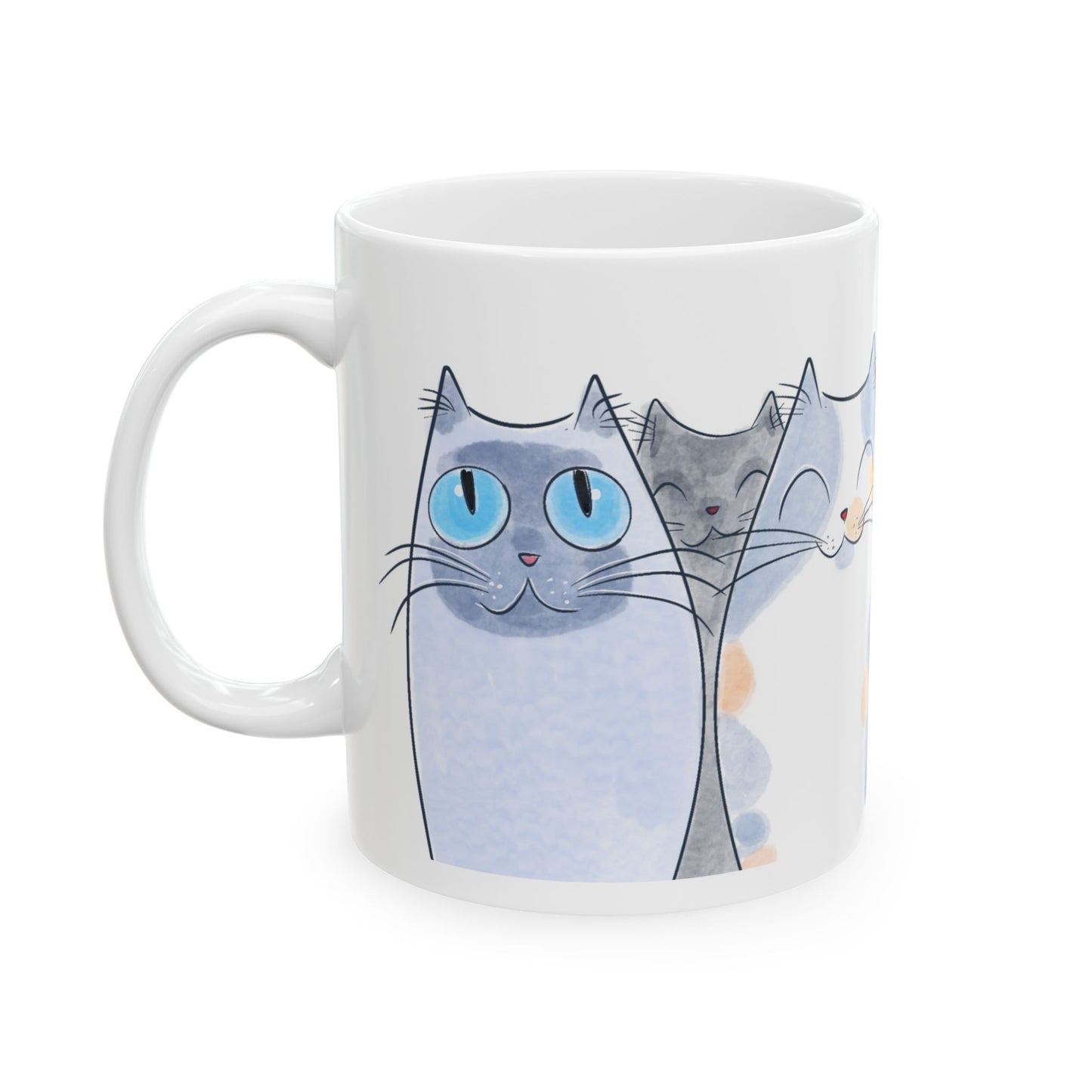Row of Cozy Cats Mug - Perfect Gift for Cat Lovers