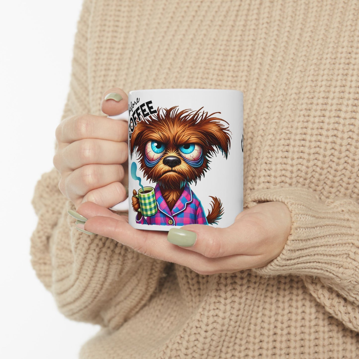 Fully Caffeinated – Fun 11oz & 15oz Ceramic Coffee Cup for Pet Lovers
