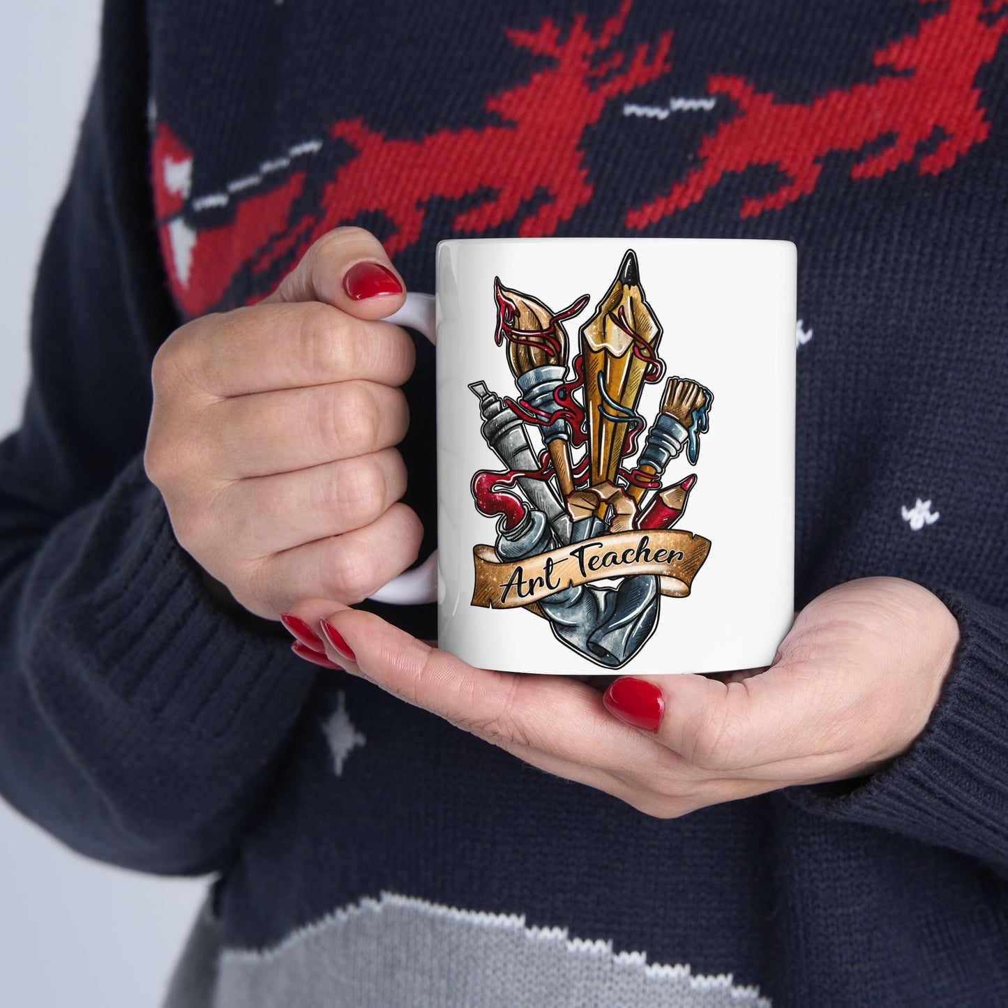 Art Teacher Ceramic Mug - Perfect Gift for Tattoo Lovers (11oz & 15oz)