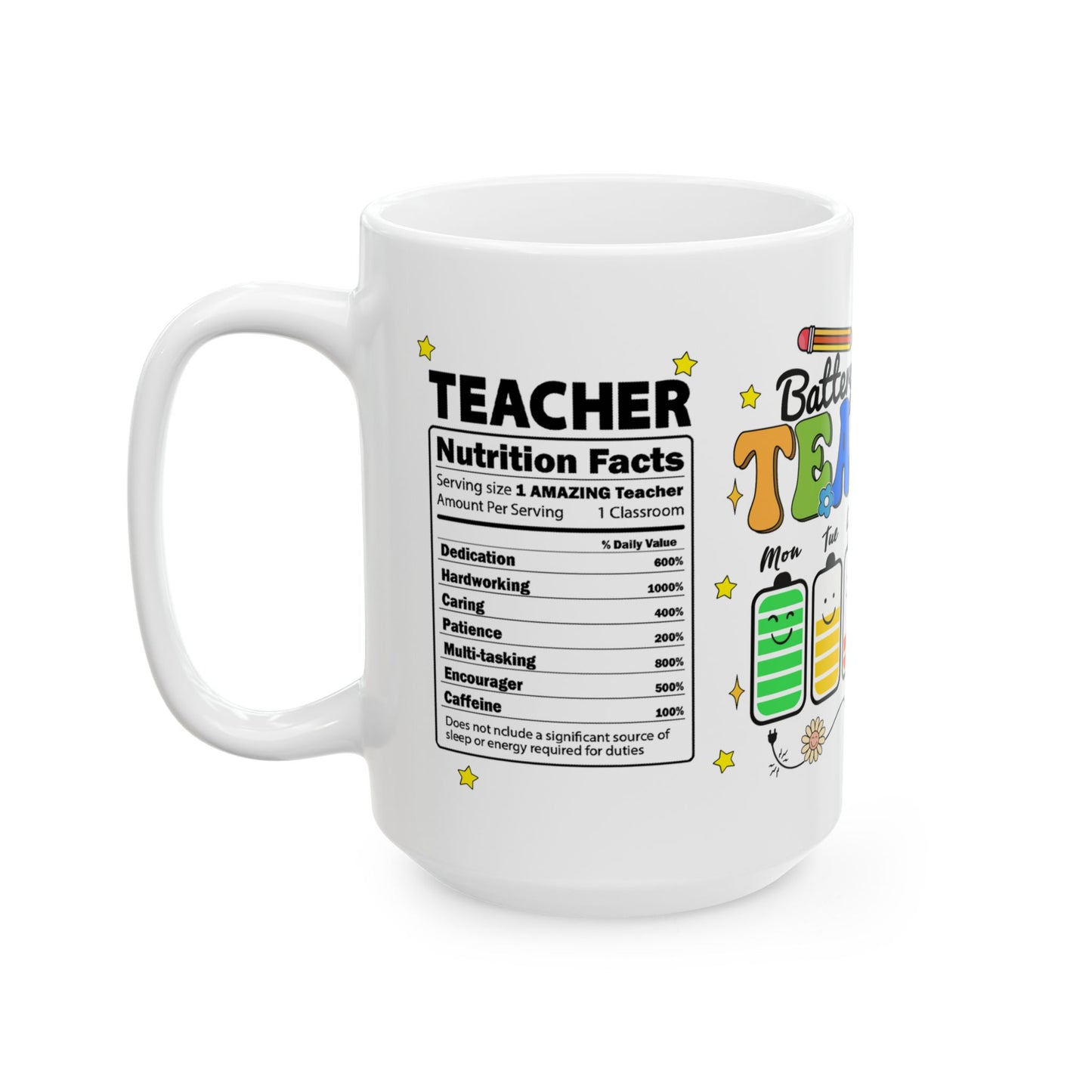 Teacher's Battery Life Ceramic Mug - Fun (11oz, 15oz)