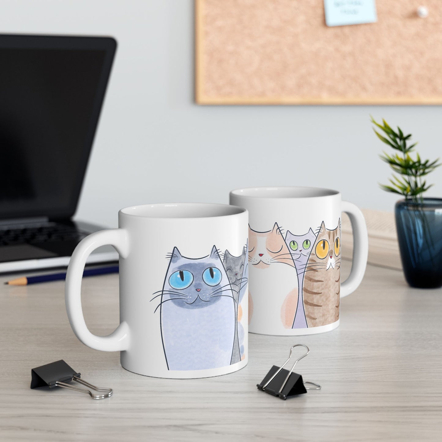 Row of Cozy Cats Mug - Perfect Gift for Cat Lovers