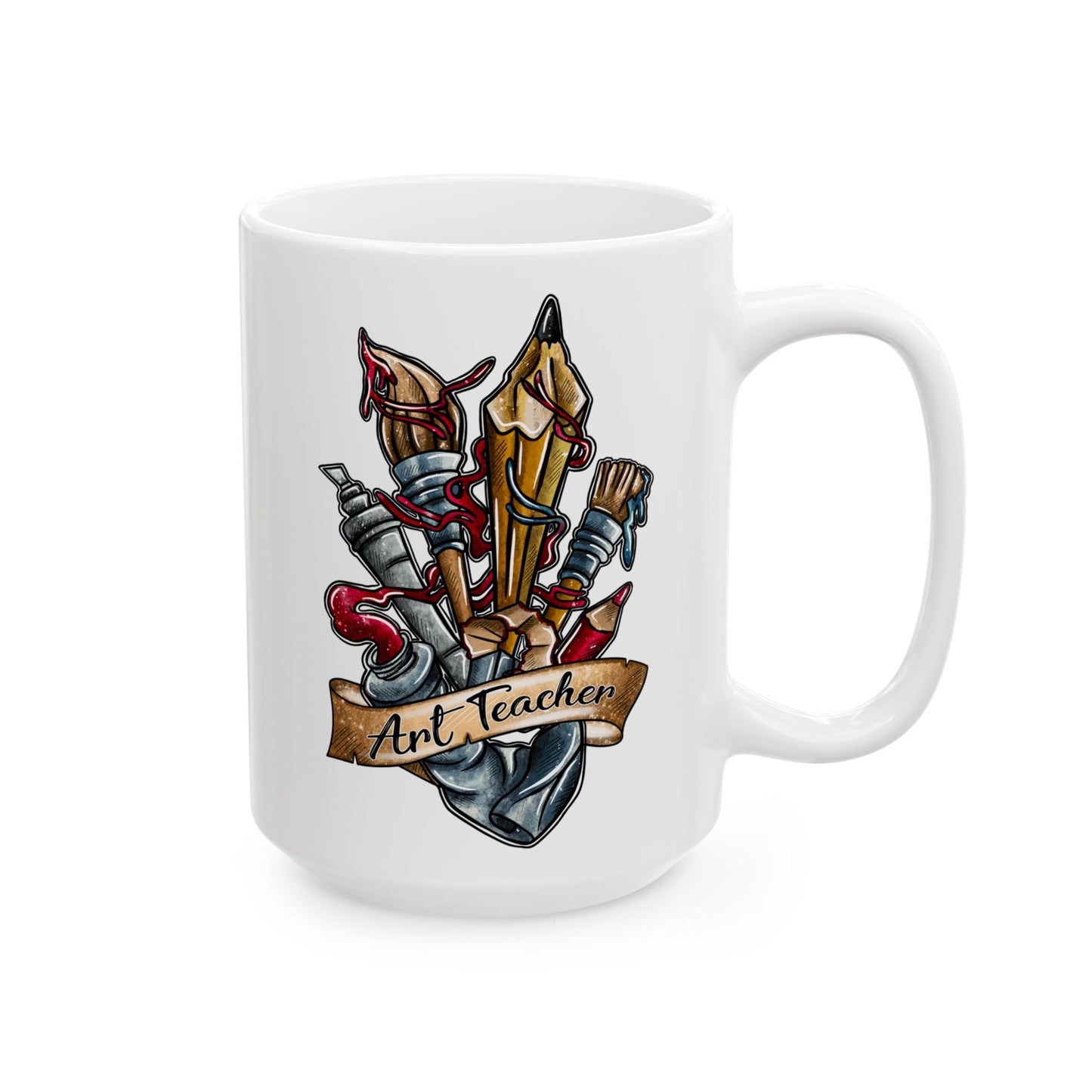 Art Teacher Ceramic Mug - Perfect Gift for Tattoo Lovers (11oz & 15oz)