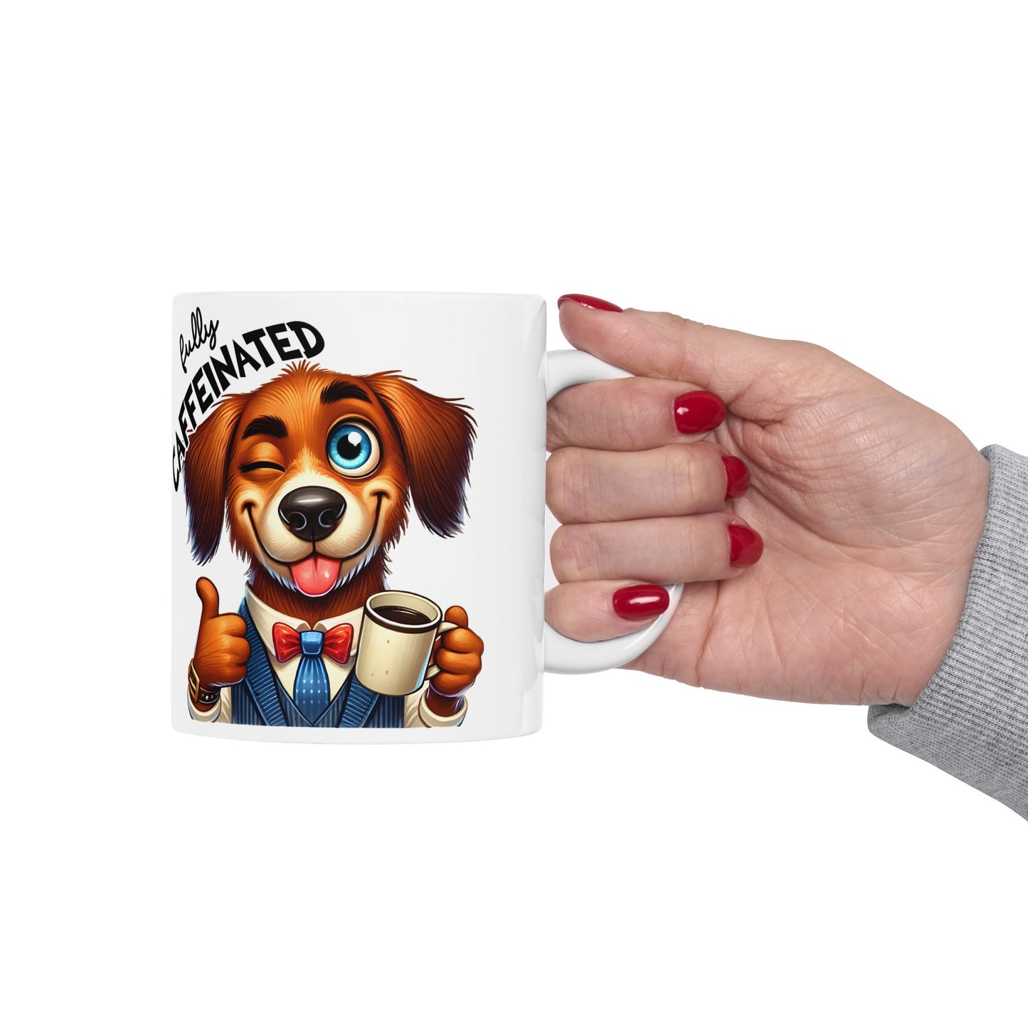 Fully Caffeinated – Fun 11oz & 15oz Ceramic Coffee Cup for Pet Lovers