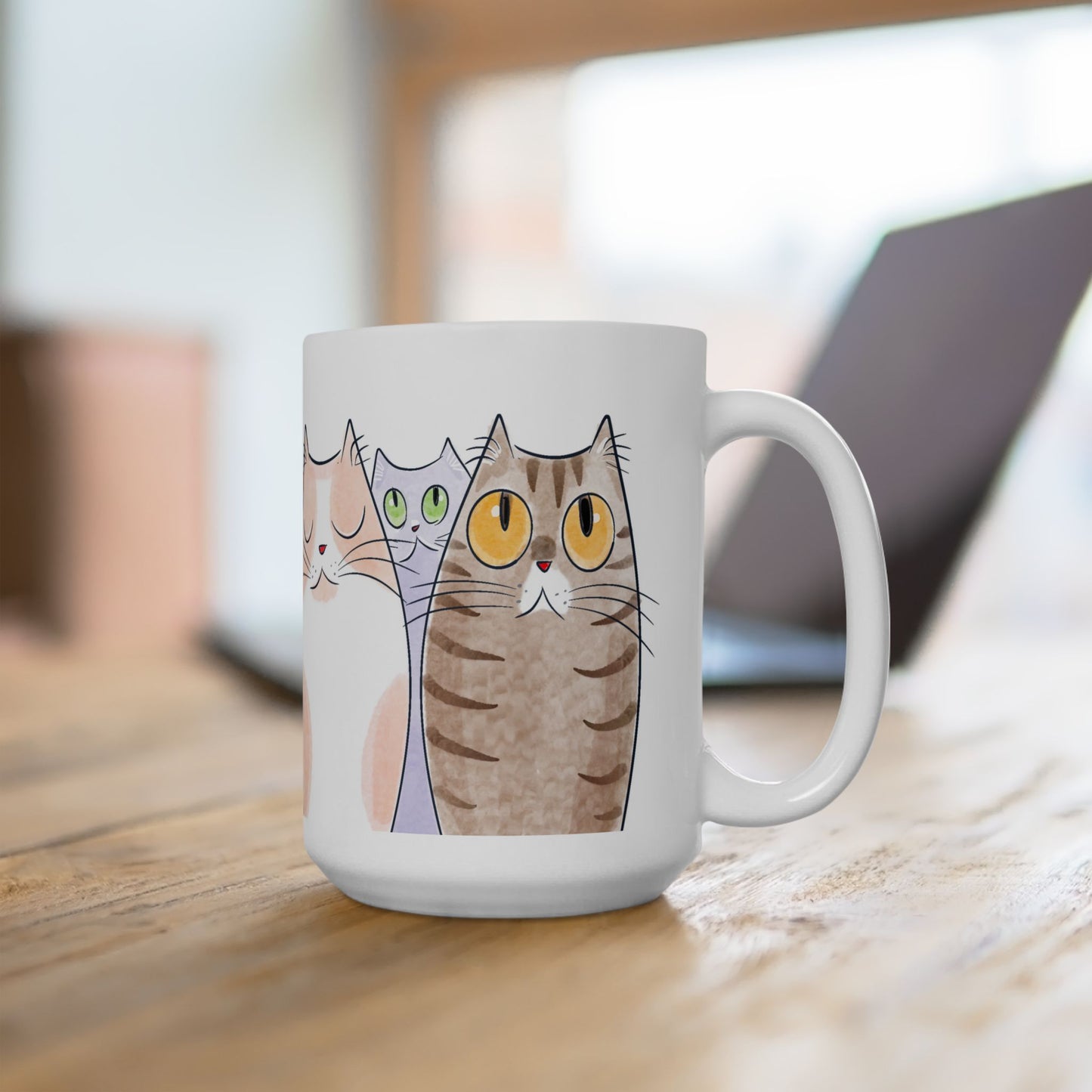 Row of Cozy Cats Mug - Perfect Gift for Cat Lovers
