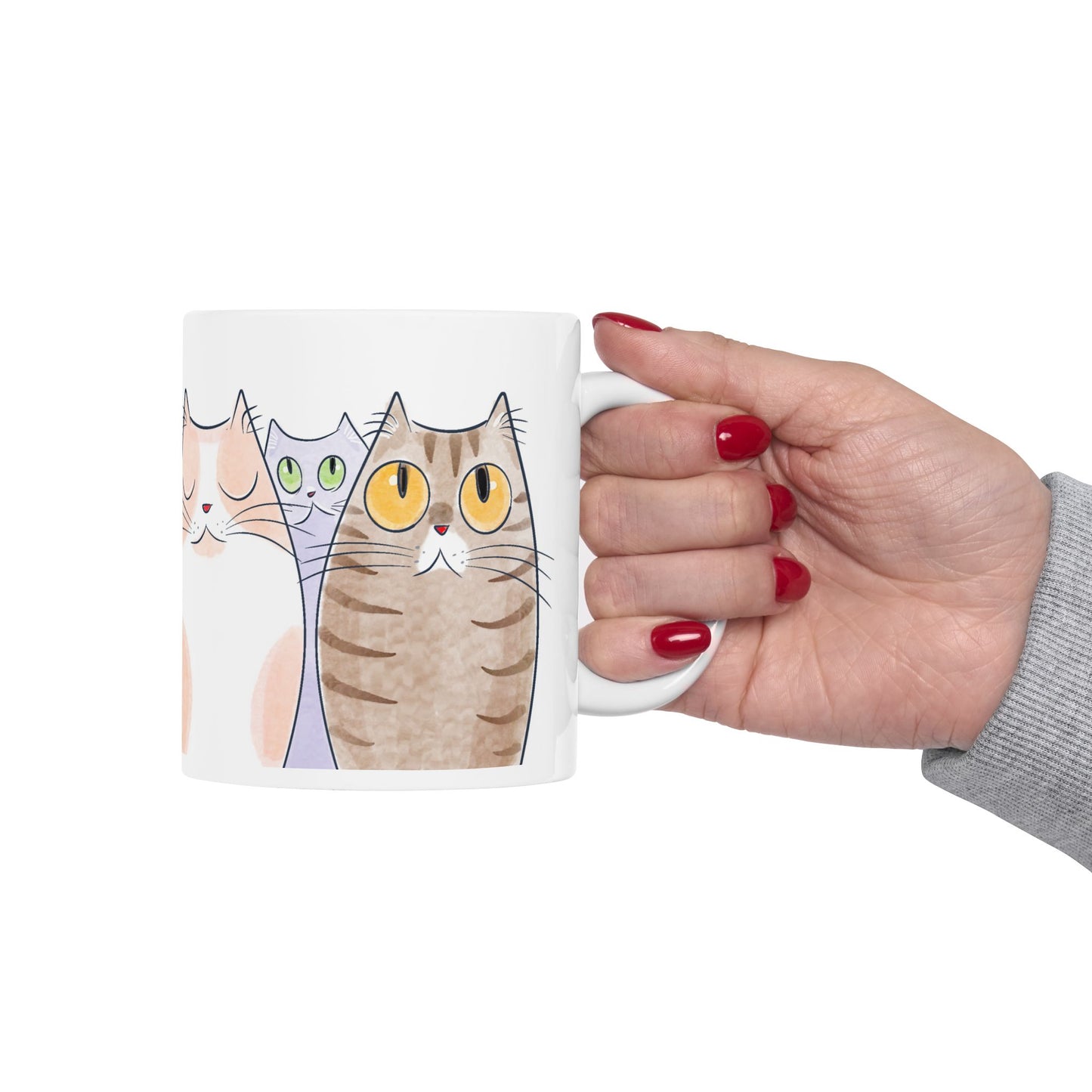 Row of Cozy Cats Mug - Perfect Gift for Cat Lovers