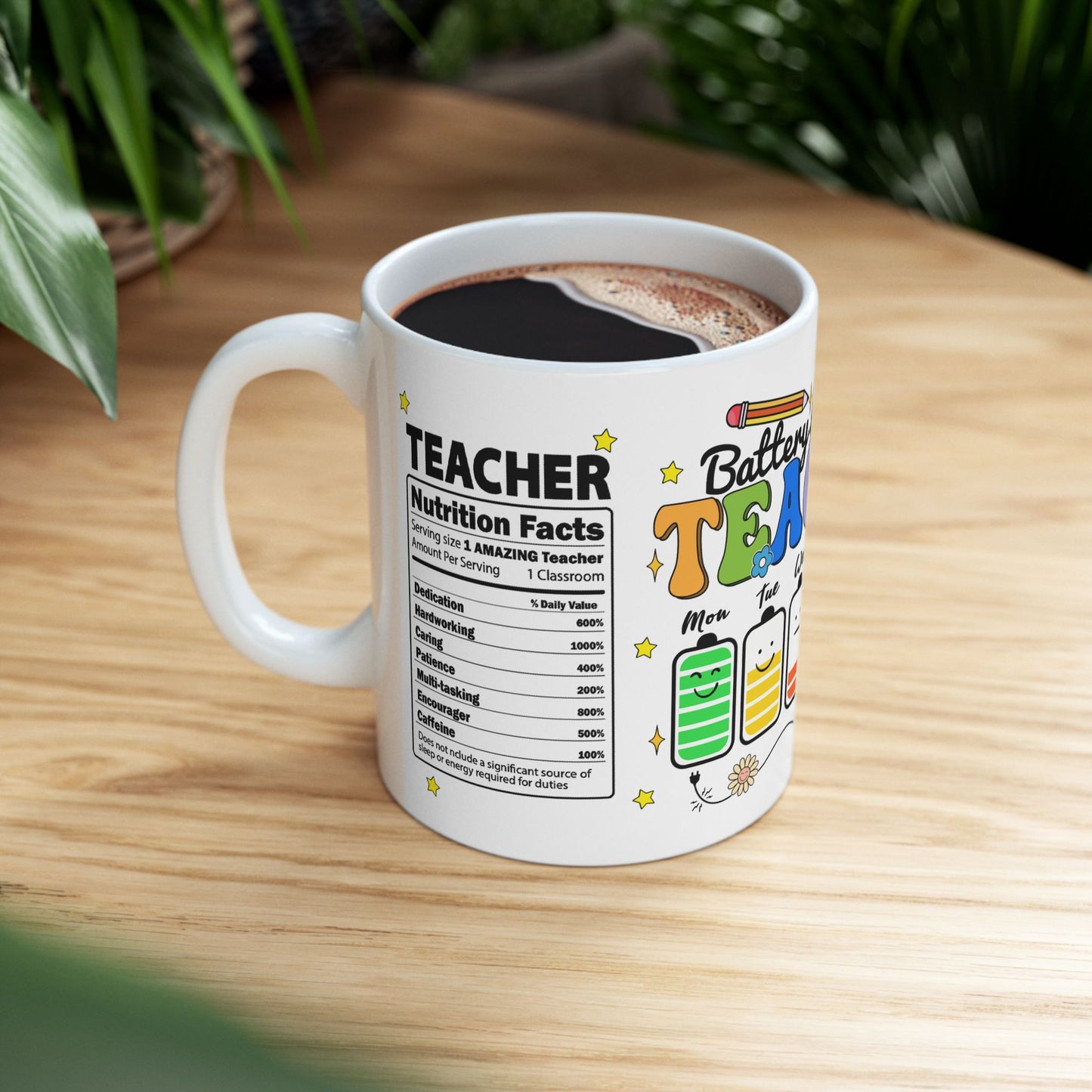 Teacher's Battery Life Ceramic Mug - Fun (11oz, 15oz)