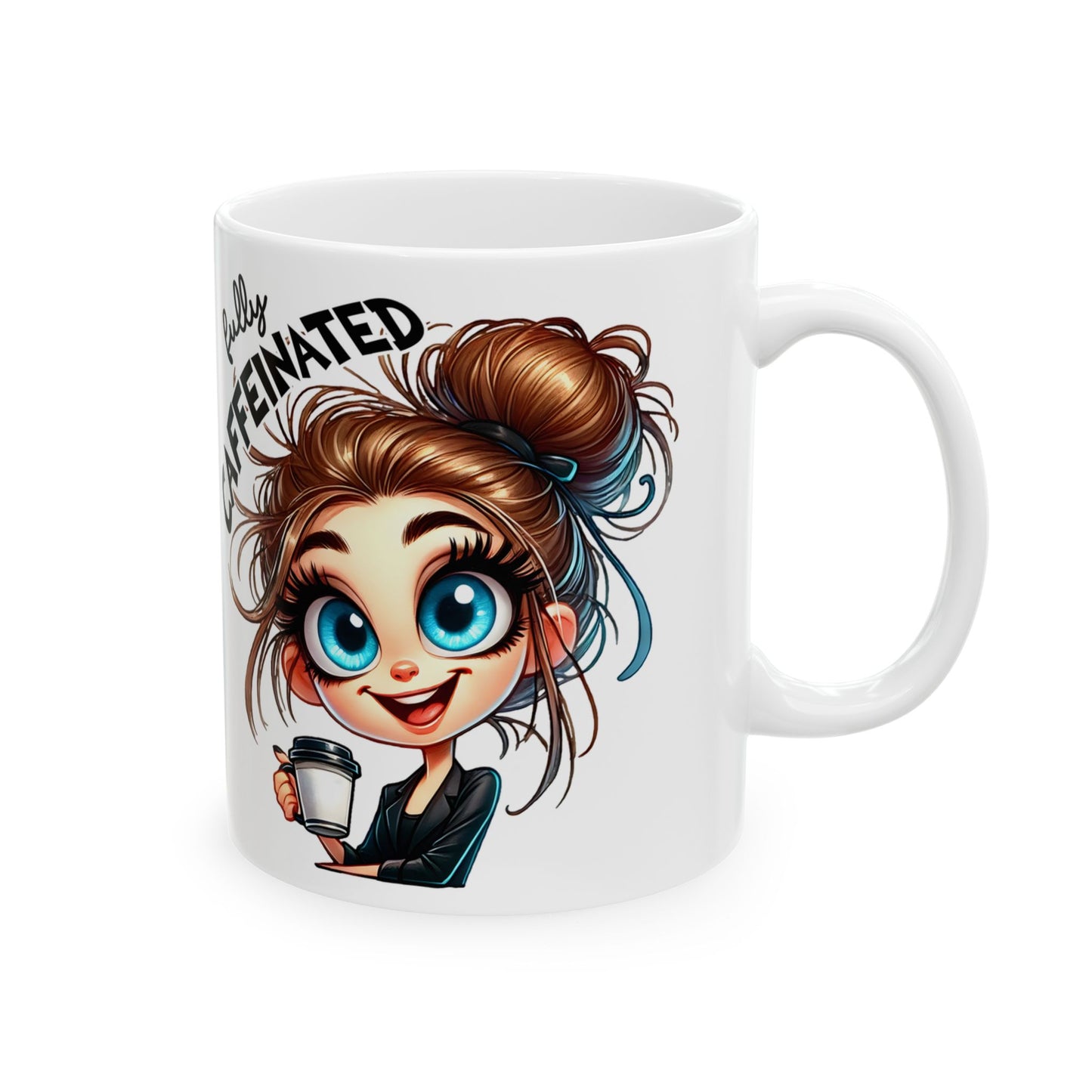 Fully Caffeinated Ceramic Mug - Fun Coffee Cup for Coffee Lovers