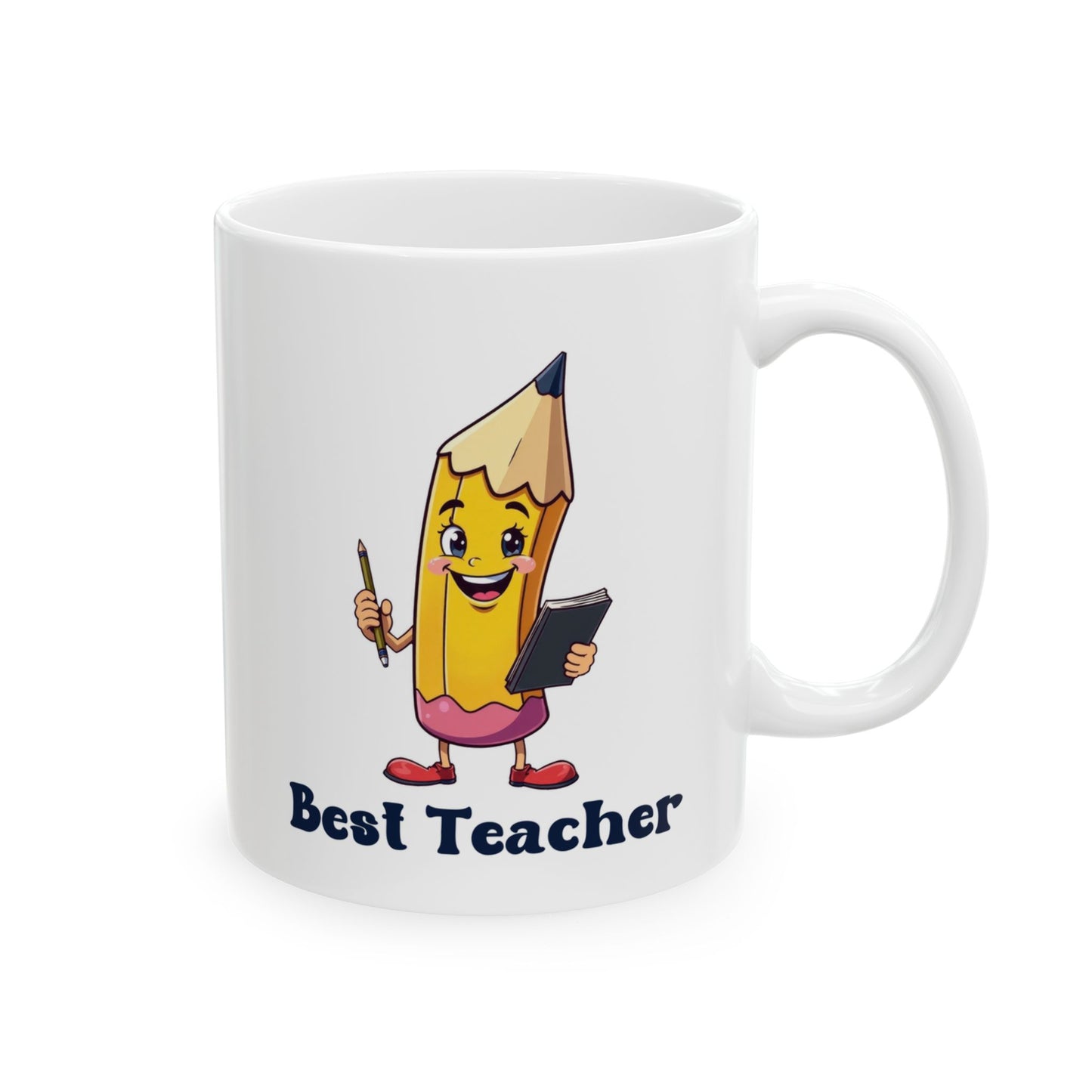 Best Teacher Mug – Pen Holding Notepad Design – Unique Gift for Educators & Mentors (11oz & 15oz)