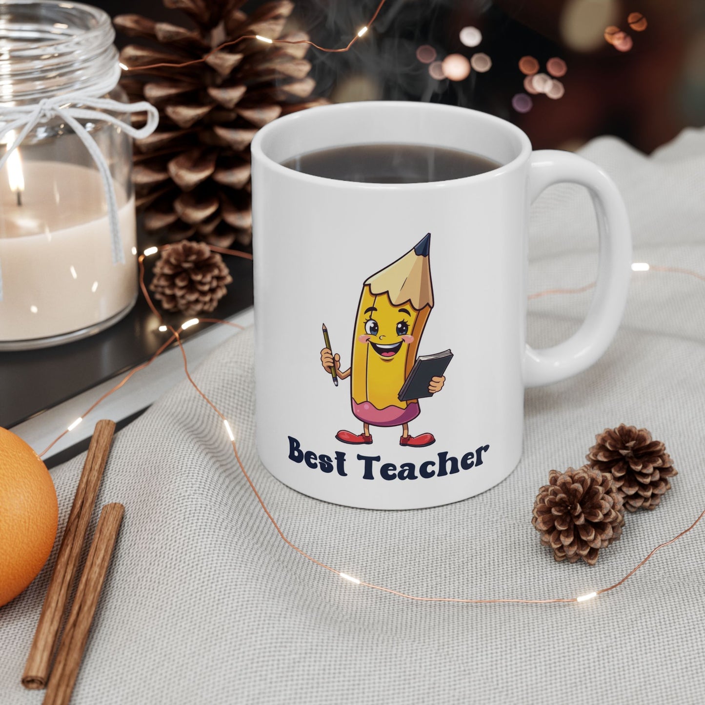 Best Teacher Mug – Pen Holding Notepad Design – Unique Gift for Educators & Mentors (11oz & 15oz)