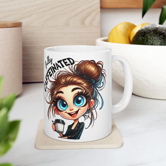 Fully Caffeinated Ceramic Mug - Fun Coffee Cup for Coffee Lovers