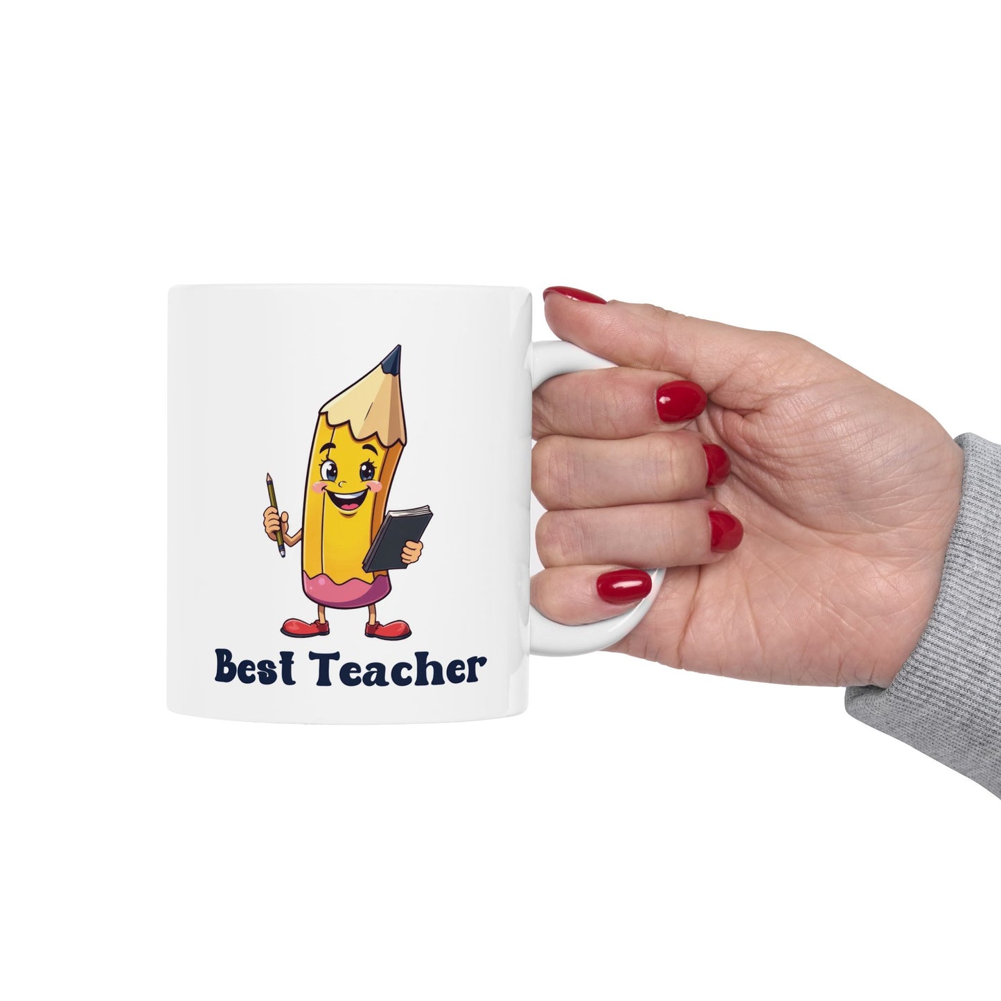 Best Teacher Mug – Pen Holding Notepad Design – Unique Gift for Educators & Mentors (11oz & 15oz)