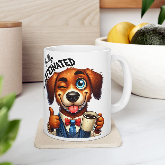 Fully Caffeinated – Fun 11oz & 15oz Ceramic Coffee Cup for Pet Lovers