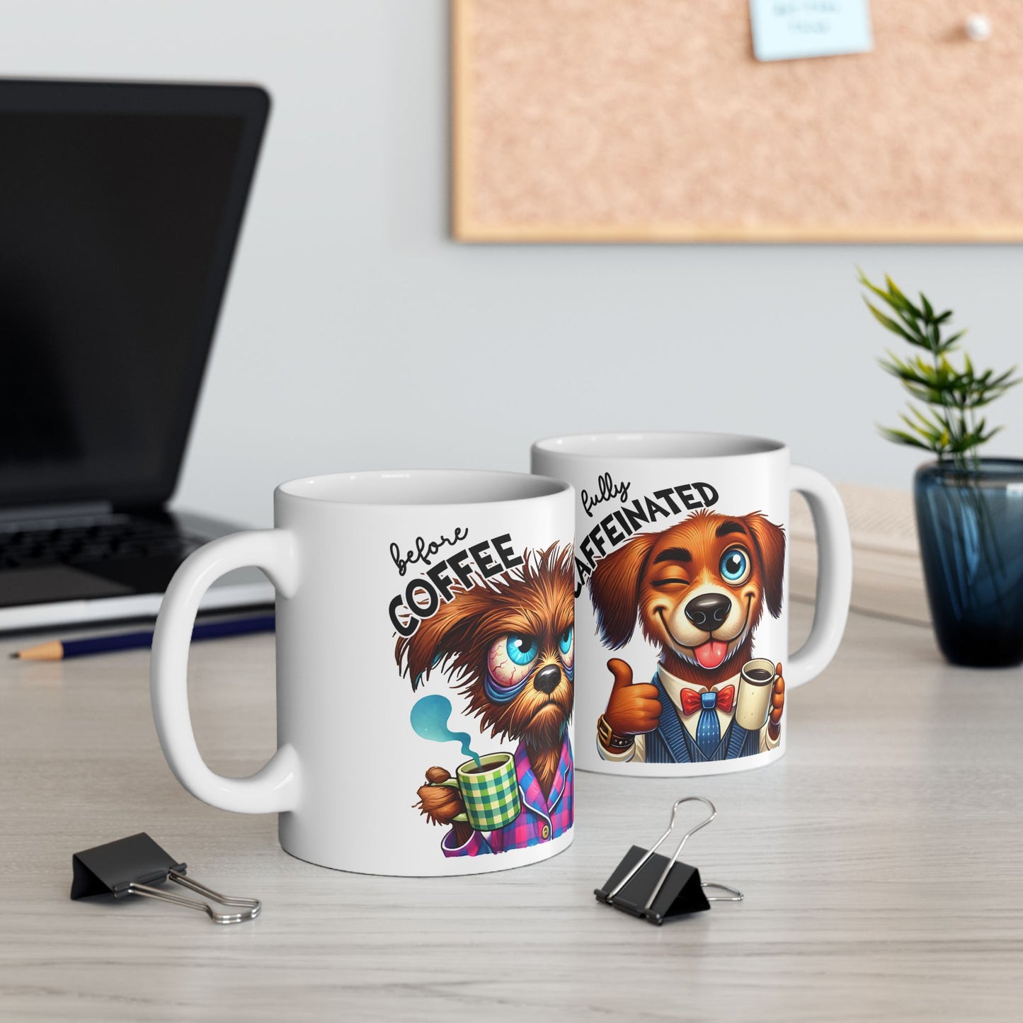 Fully Caffeinated – Fun 11oz & 15oz Ceramic Coffee Cup for Pet Lovers