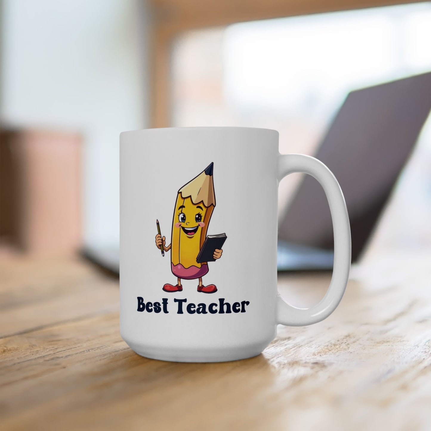 Best Teacher Mug – Pen Holding Notepad Design – Unique Gift for Educators & Mentors (11oz & 15oz)