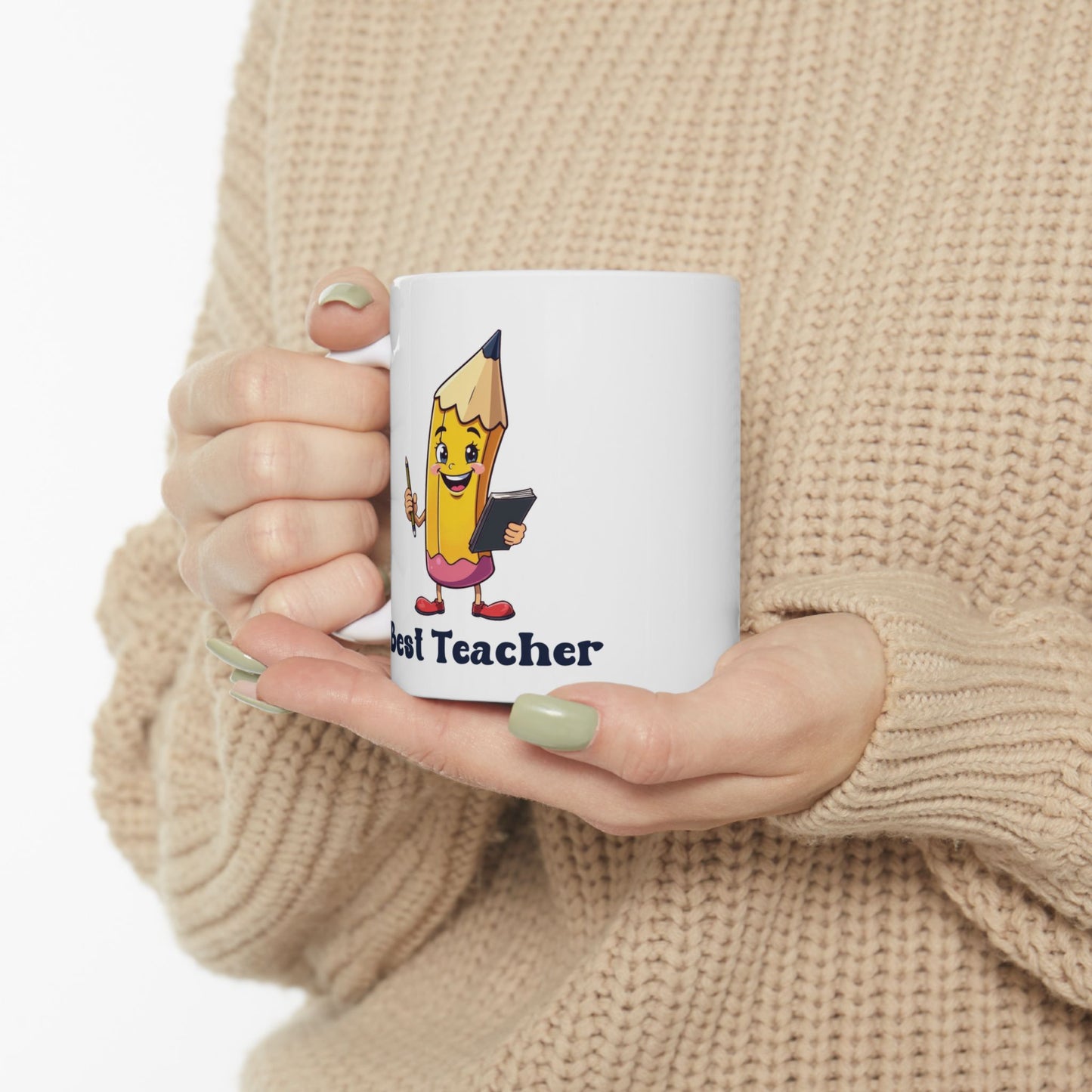 Best Teacher Mug – Pen Holding Notepad Design – Unique Gift for Educators & Mentors (11oz & 15oz)