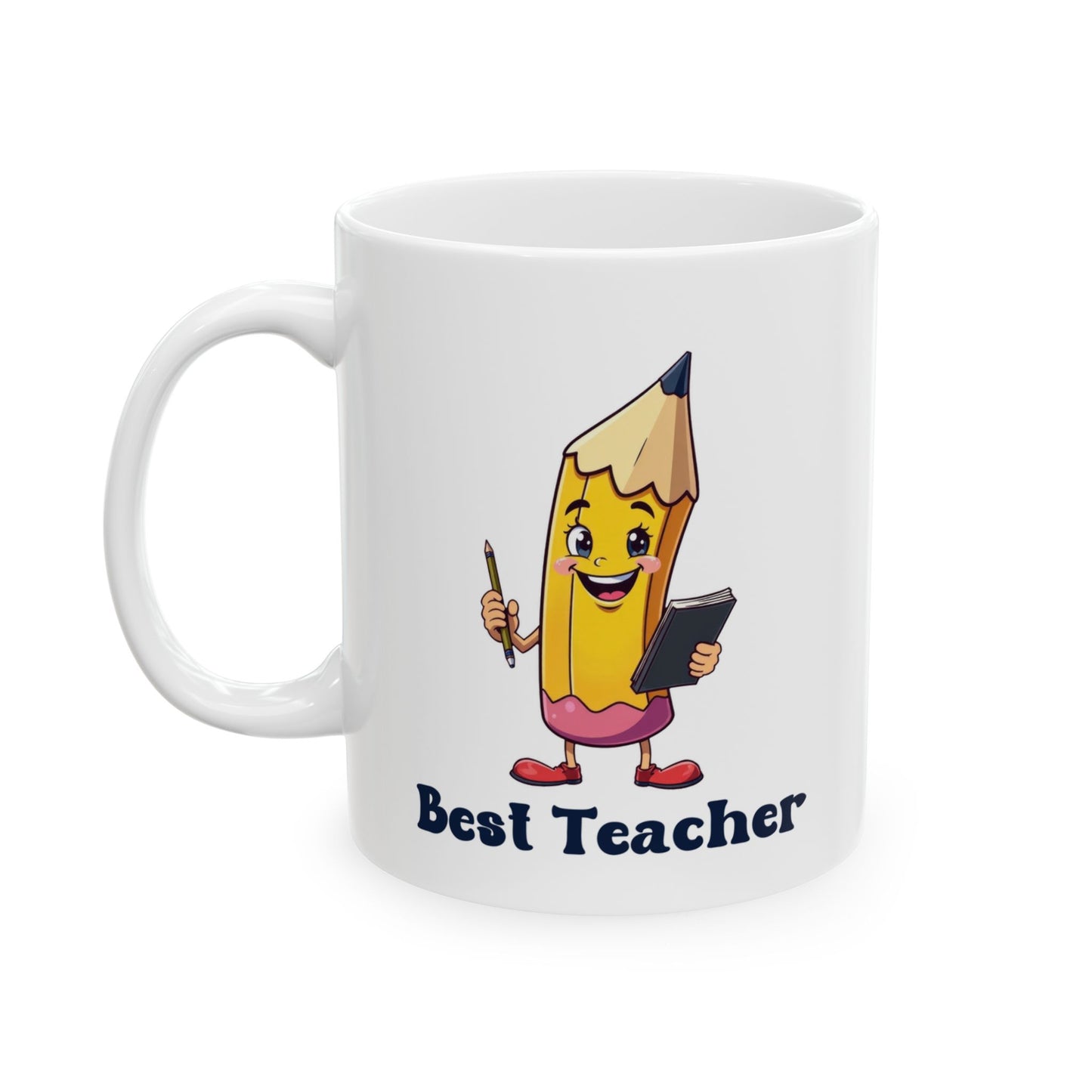 Best Teacher Mug – Pen Holding Notepad Design – Unique Gift for Educators & Mentors (11oz & 15oz)