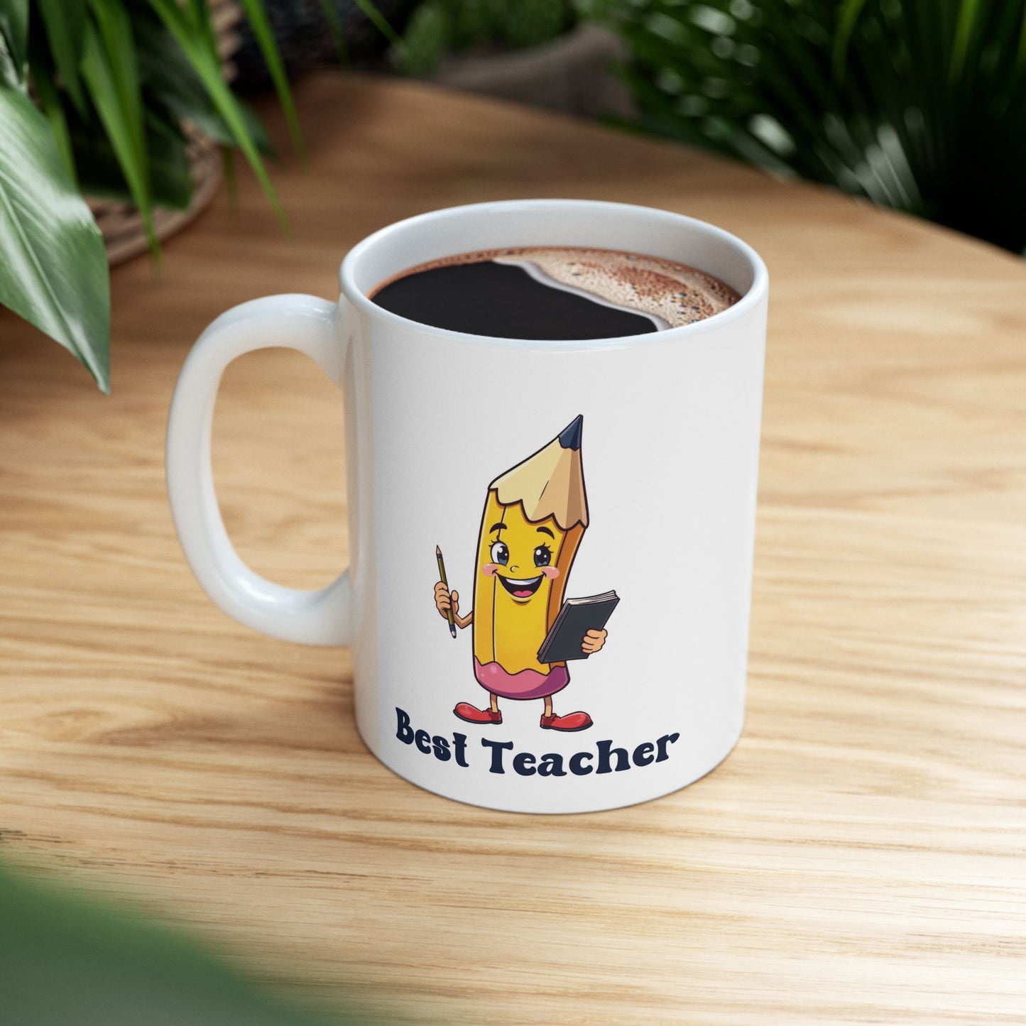 Best Teacher Mug – Pen Holding Notepad Design – Unique Gift for Educators & Mentors (11oz & 15oz)