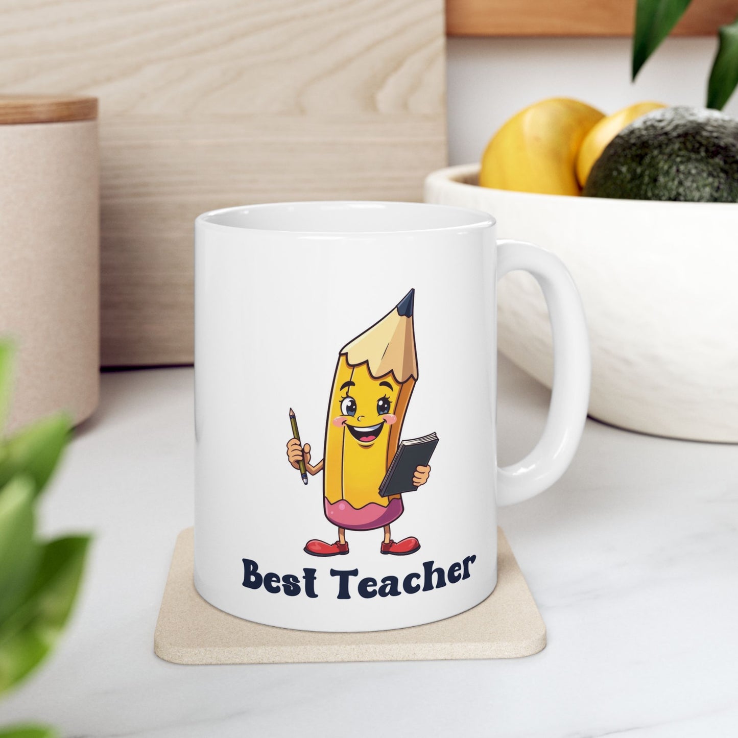 Best Teacher Mug – Pen Holding Notepad Design – Unique Gift for Educators & Mentors (11oz & 15oz)