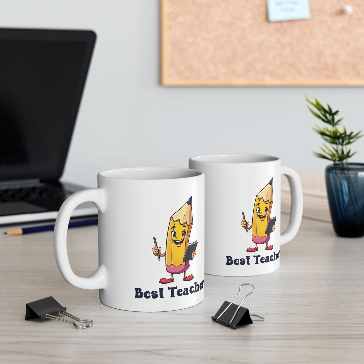 Best Teacher Mug – Pen Holding Notepad Design – Unique Gift for Educators & Mentors (11oz & 15oz)