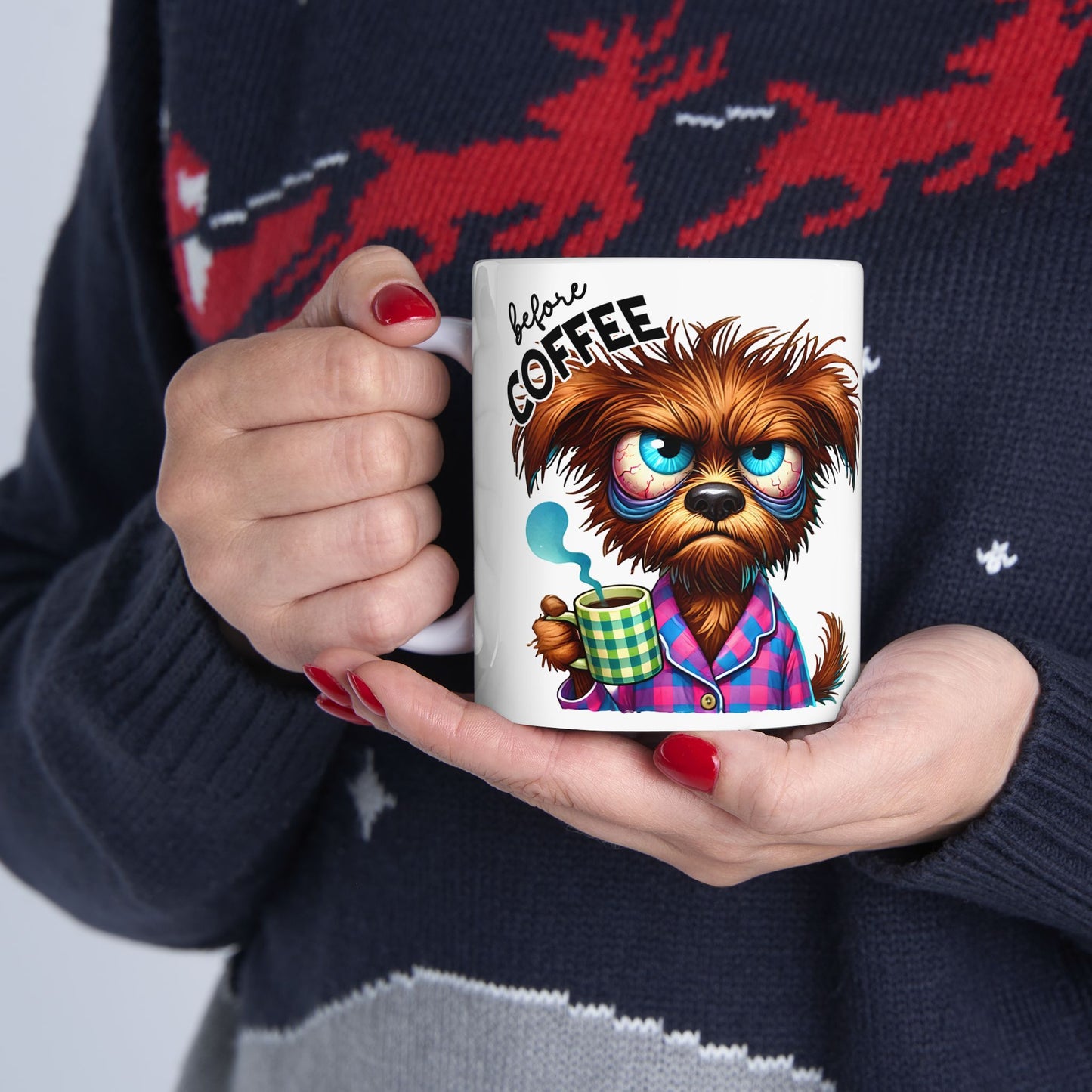 Fully Caffeinated – Fun 11oz & 15oz Ceramic Coffee Cup for Pet Lovers