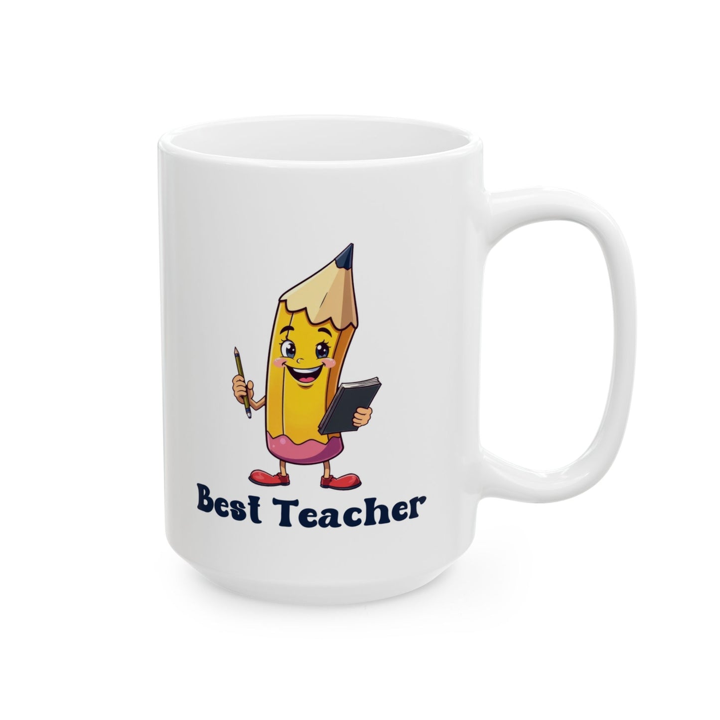 Best Teacher Mug – Pen Holding Notepad Design – Unique Gift for Educators & Mentors (11oz & 15oz)